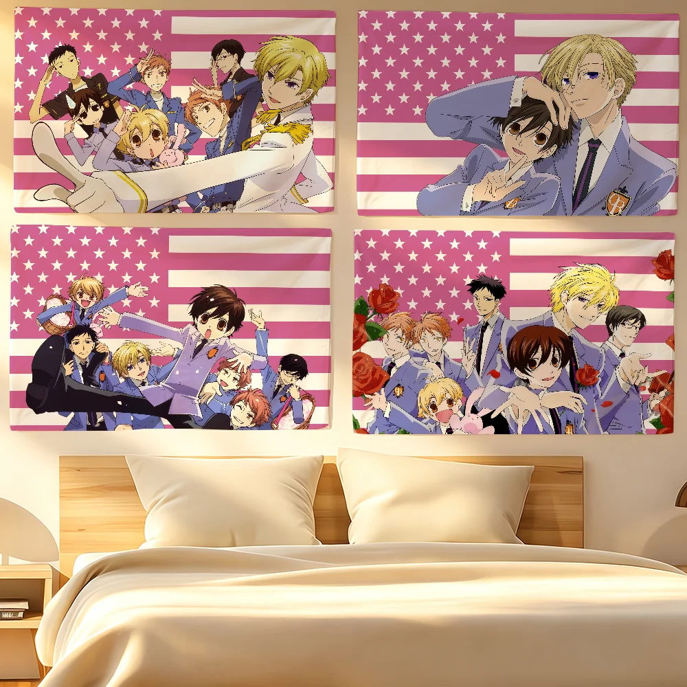 Ouran High School Host Club Flag Tapestries For Classroom Dormitory Camping Picnic Party Cheering Home Indoor Outdoor Decor