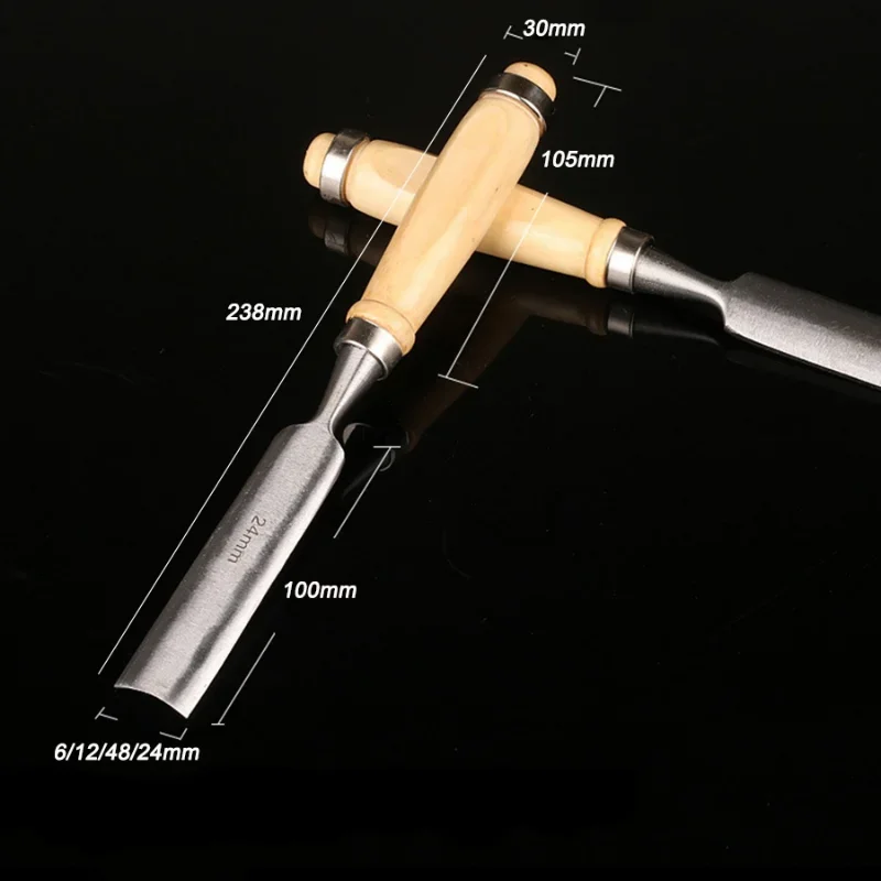 Semi-Circular Woodworking cinzel conjunto, escultura ferramenta, cromo vanádio aço, carpinteiro madeira escultura, Gouge cinzéis, 4pcs