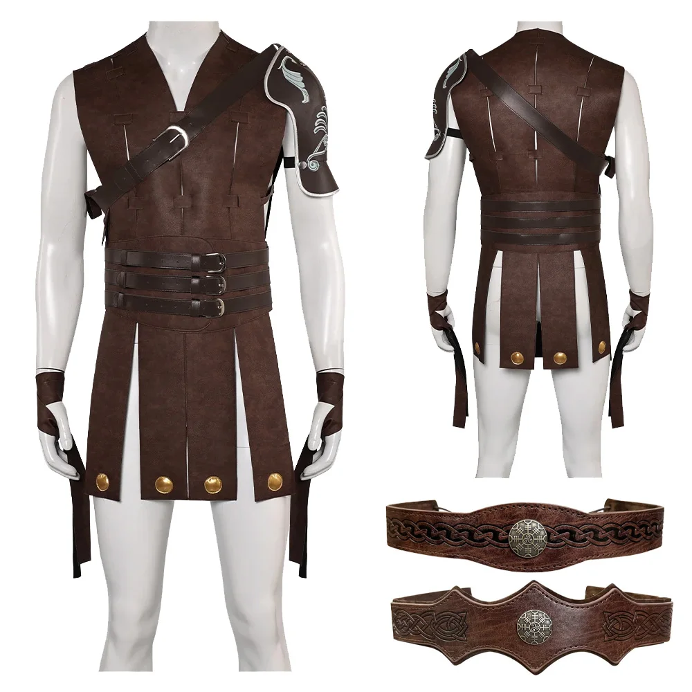 Medvial Ancient Roman Warrior Gladiator Cosplay Knight Battle Costume Commodus Vest Belt Girdle Outfits Halloween Carnival Suit