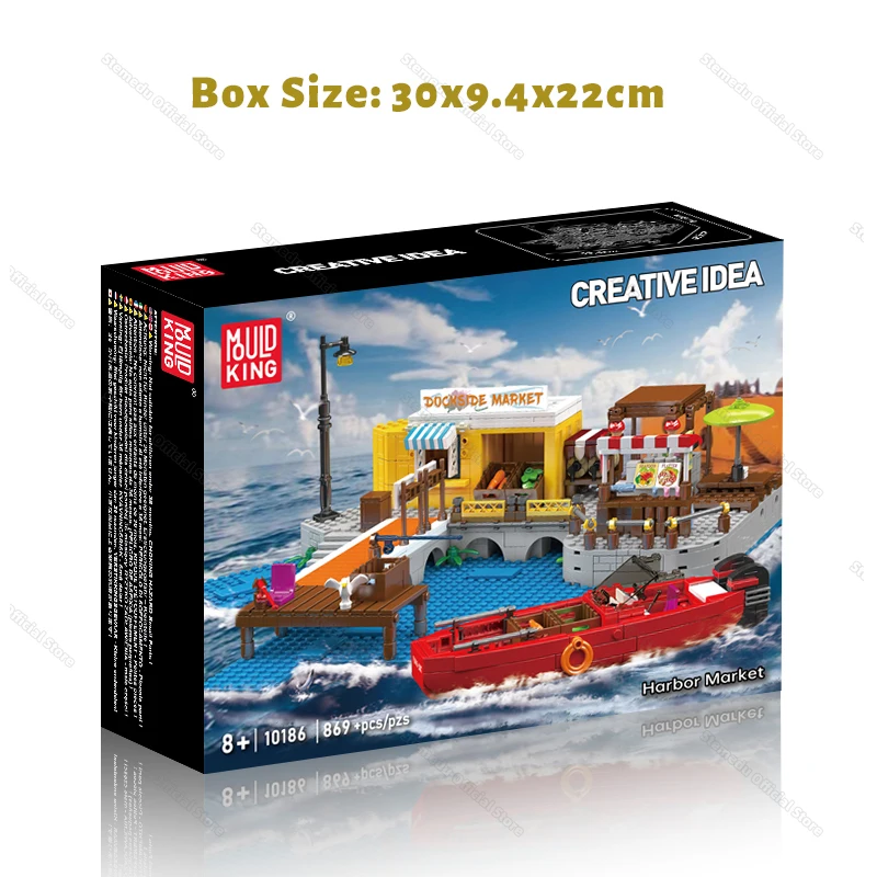 stampo-re-10186-869pcs-mercato-del-porto-building-blocks-dock-costiero-mercato-modello-di-nave-scena-al-mare-giocattolo-di-assemblaggio-per-bambini-regalo-di-festa
