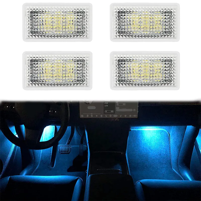 For Tesla Model 3 Y S X LED Interior Footwell Light Ultra Bright Puddle Door Bulb 2017- 2023 Upgrade Trunk Lamp Accessories