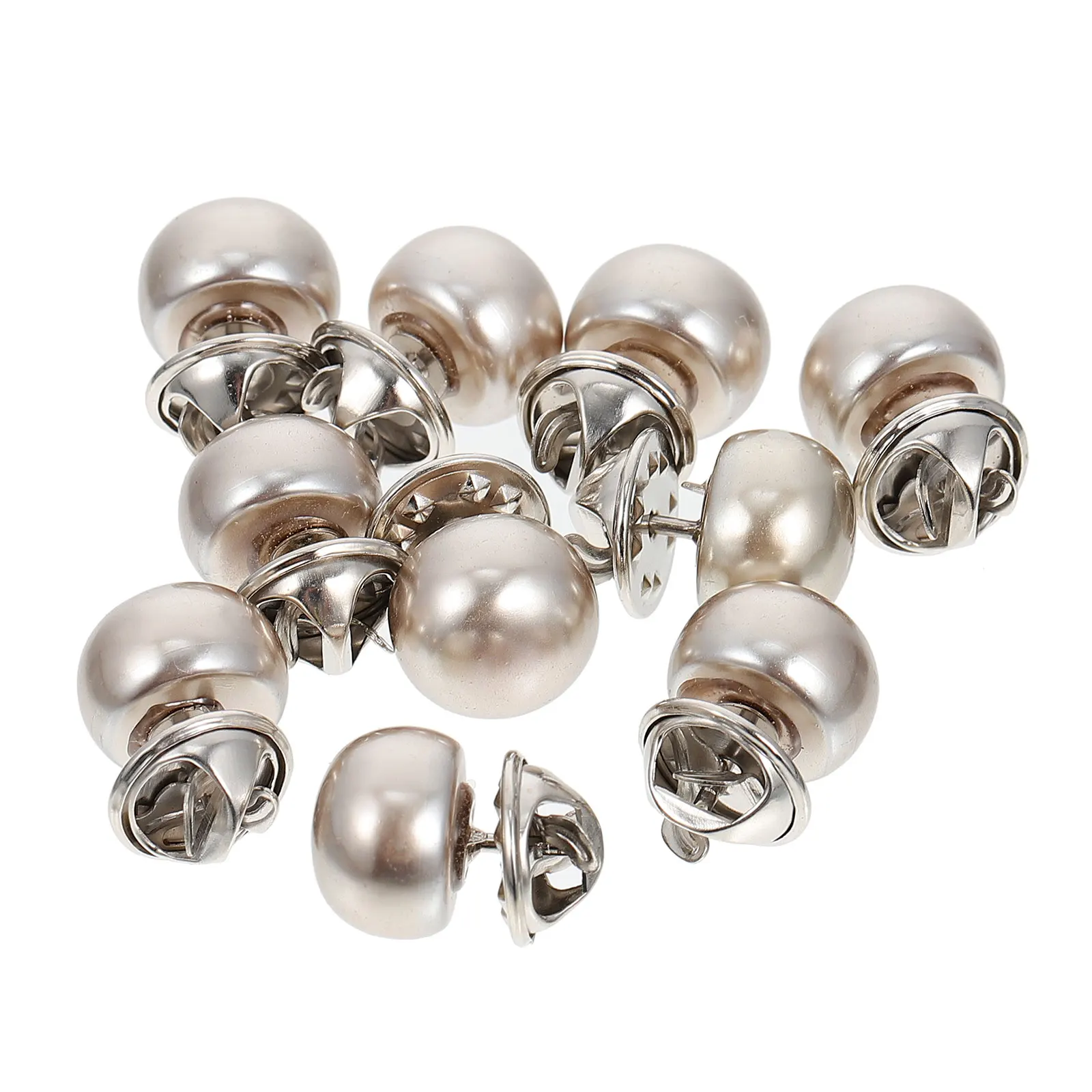 

10 Pcs Black Metal Pearl Brooches Decorative Small Invisible Snaps Anti Emptied Safety Skirt Buttons Clothes Decorations Tool