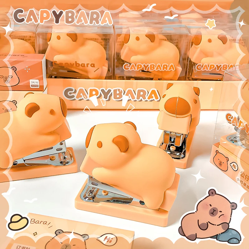 カピバラミニホッチキス、製本機、ホッチキス、文房具、学校、オフィス、アクセサリー、製本用品