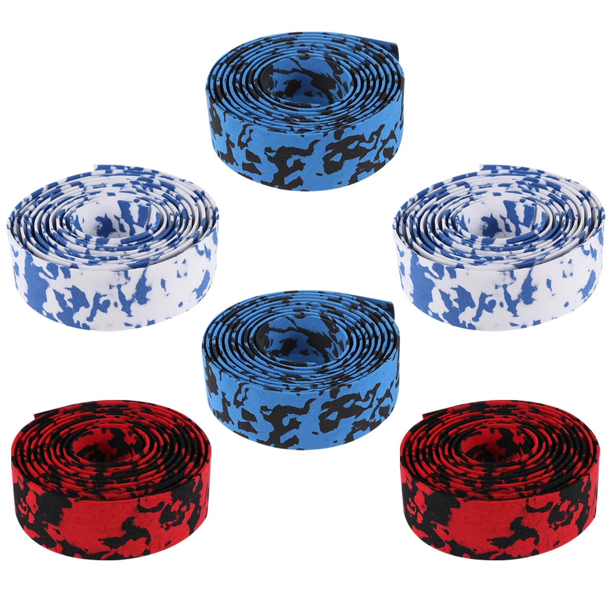 

3 Pairs Bike Handlebar Tape Anti-skid Strap Camouflage Wrap EVA Material Shock Absorption Wear Resistance Bright Appearance
