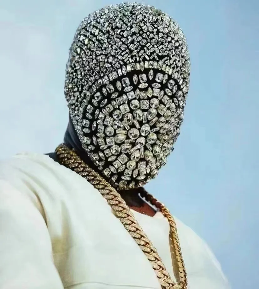 

Mysterious guest party Tiktok video full diamond mask bar gogo performance clothes men and women
