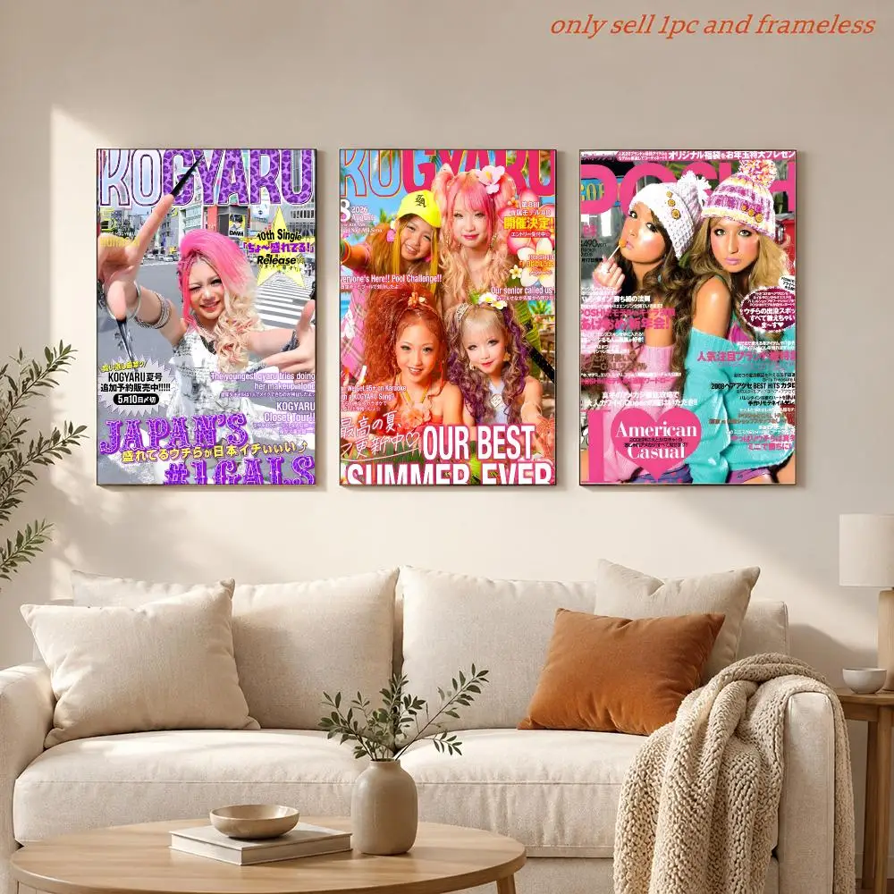 Y-Yayazine Gyaru Beautiful Painting Poster HD Anime Hot Theme Singer/OST/Movie-Waterproof Self-Stick Home Decor