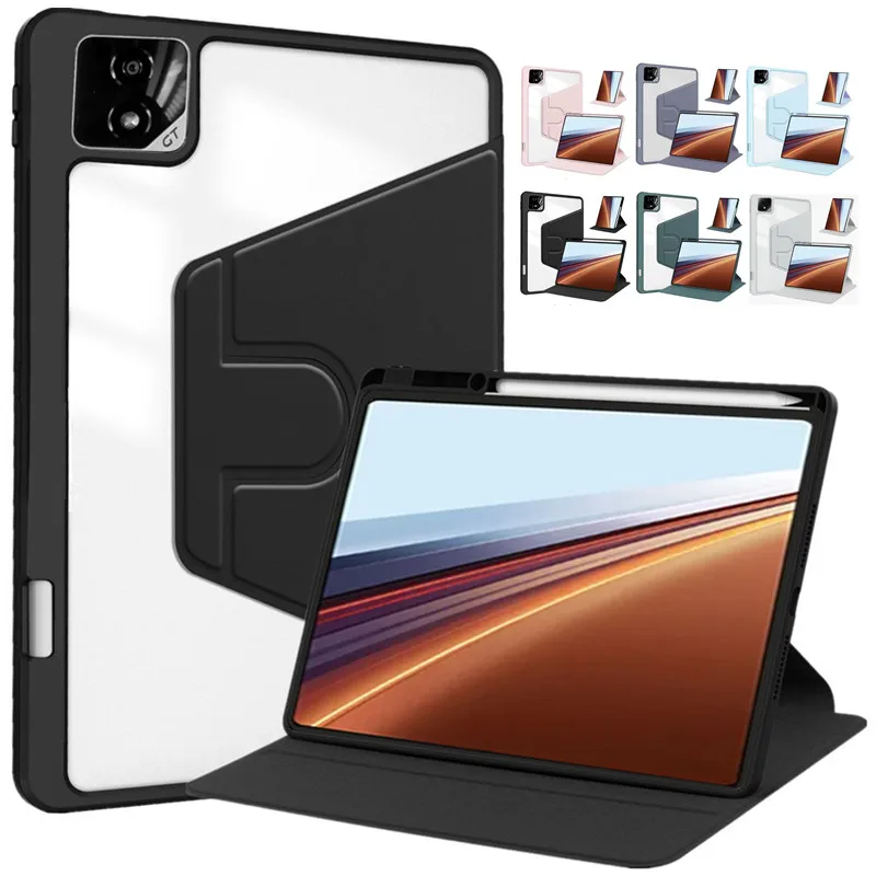 

Вращающийся на 360 градусов чехол для Huawei Honor Pad GT 2 Pro, чехол 12,5 дюймов, 2025 г., с держателем для карандашей, акриловая задняя панель, планшет Funda CHG-W60 12,5 дюйма