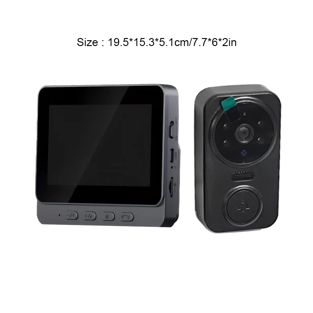 M12 Wireless Smart Video Doorbell 4.3 Inch Color Screen HD Noise Reduction Infrared Night Vision Home 2-way Voice Intercom