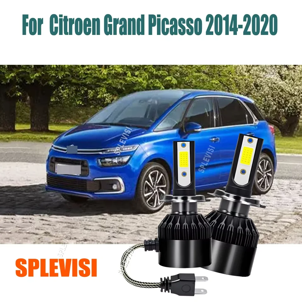H7 LED White Headlight Conversion - Automatic Voltage Detection For Citroen Grand Picasso 2014 2015 2016 2017 2018 2019 2020