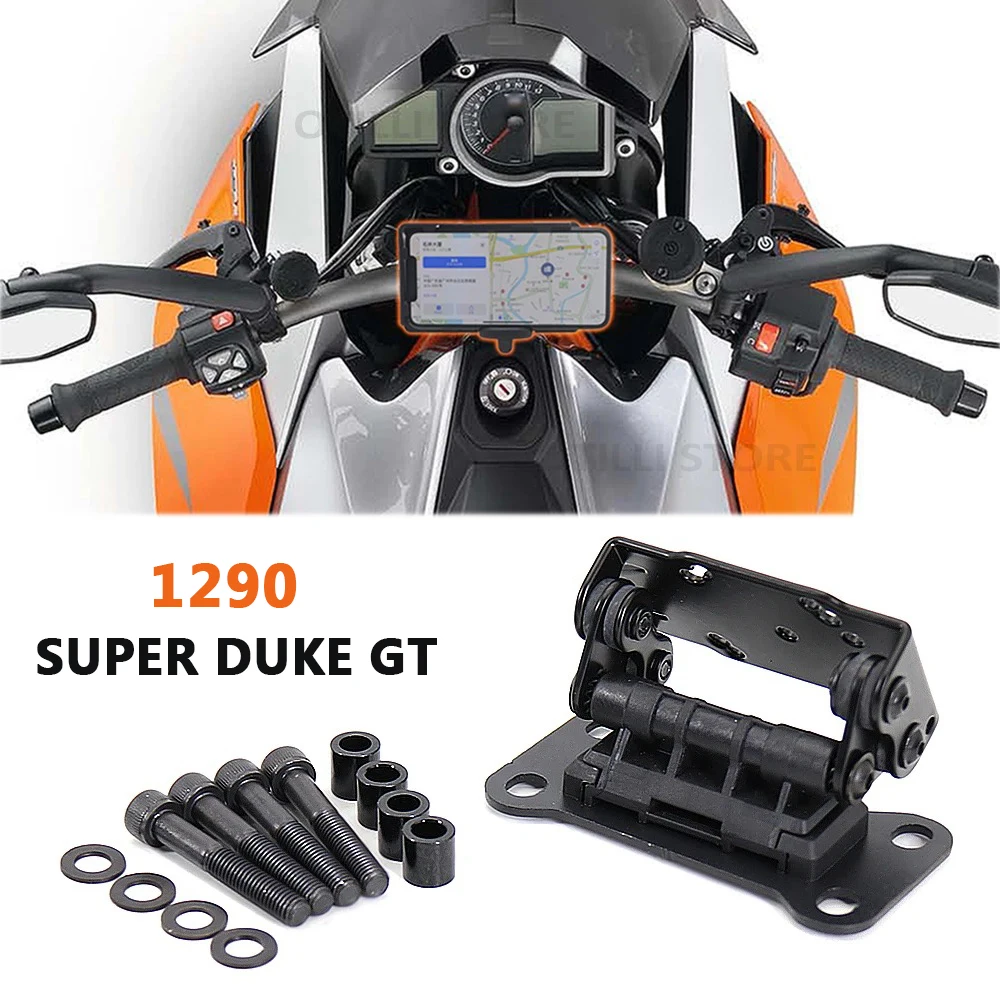 

For 1290 Super Duke GT 2016 2017 2018 2019 2020 2021 Motorcycle Phone Mount GPS Holder Bracket Black Anti-Vibration Phone Stand