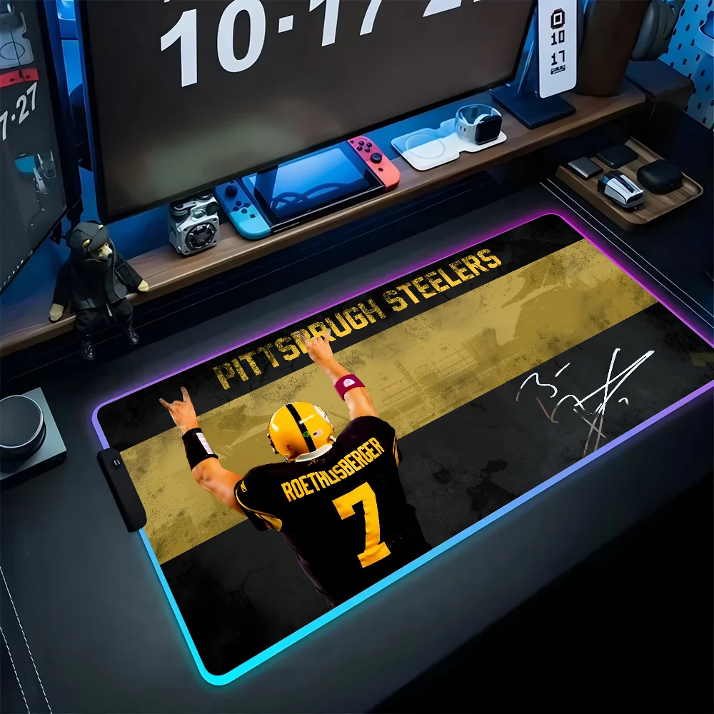 SOCCER S-Steelers-Screensavers  Mousepad XXL RGB Gaming Mouse Pads HD Black Gamer Accessories Large LED