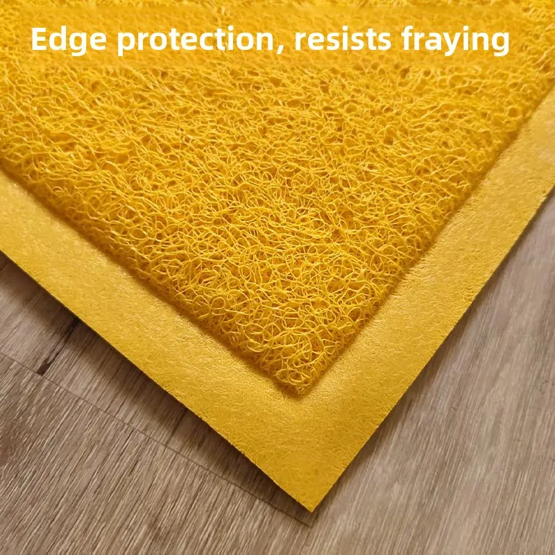 New Thick Yellow Doormat Anti-Slip Dustproof Entrance Mat Sunscreen Resistant Modern Chinese Style Rectangular PVC Floor Mat