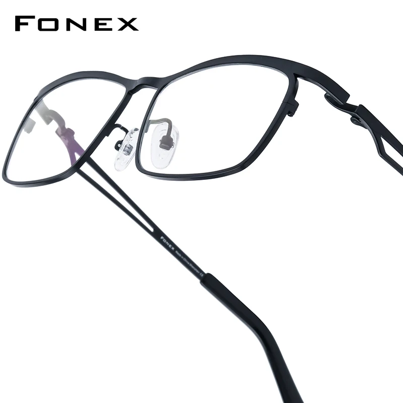 FONEX Pure Titanium Glasses Frame Men Brand Design Ultralight-Weight Square Eyeglasses Japanese High-end Quality Eyewear 85768