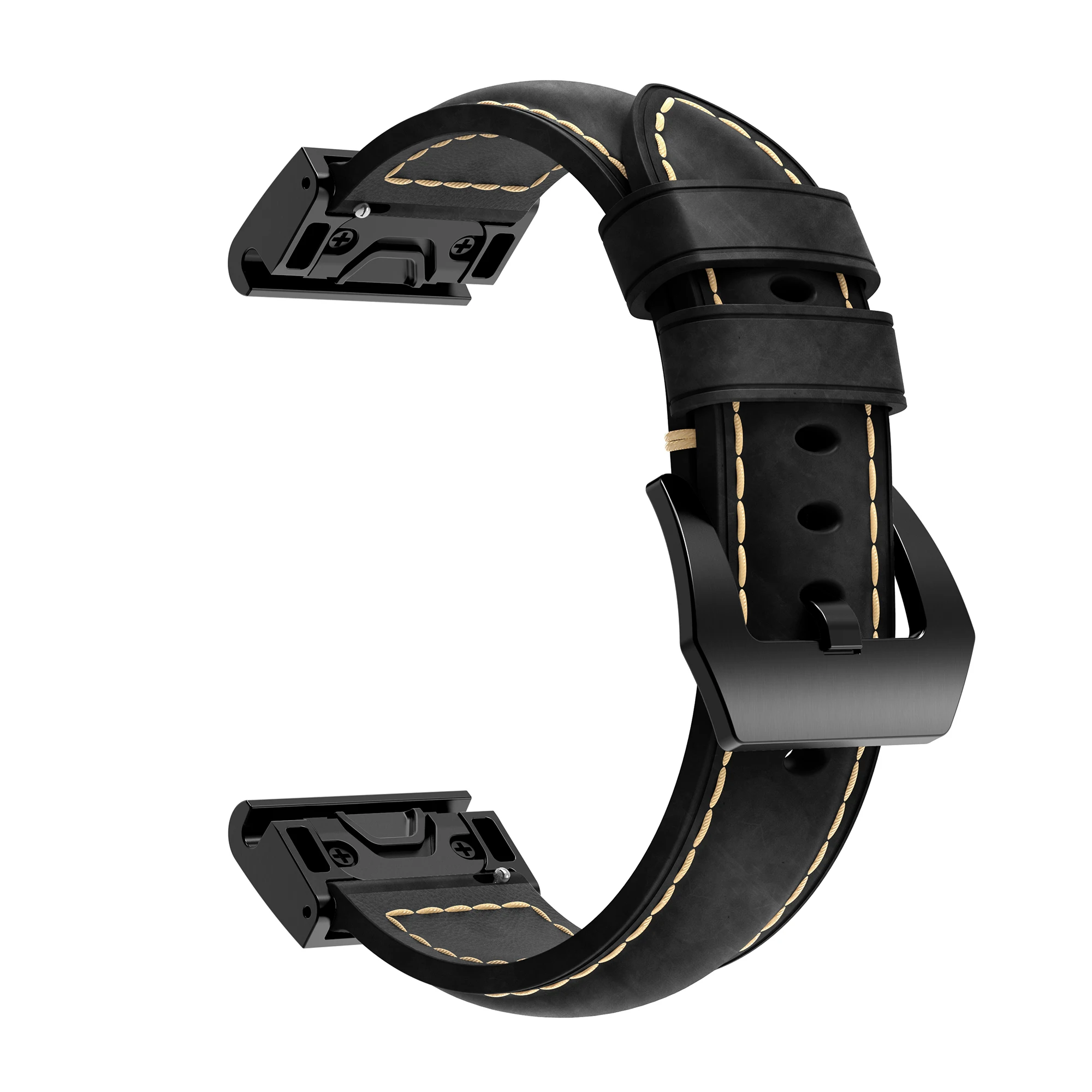 

For Garmin Fenix 5S Genuine Leather Watch Strap Crazy Horse Texture Replacement Band