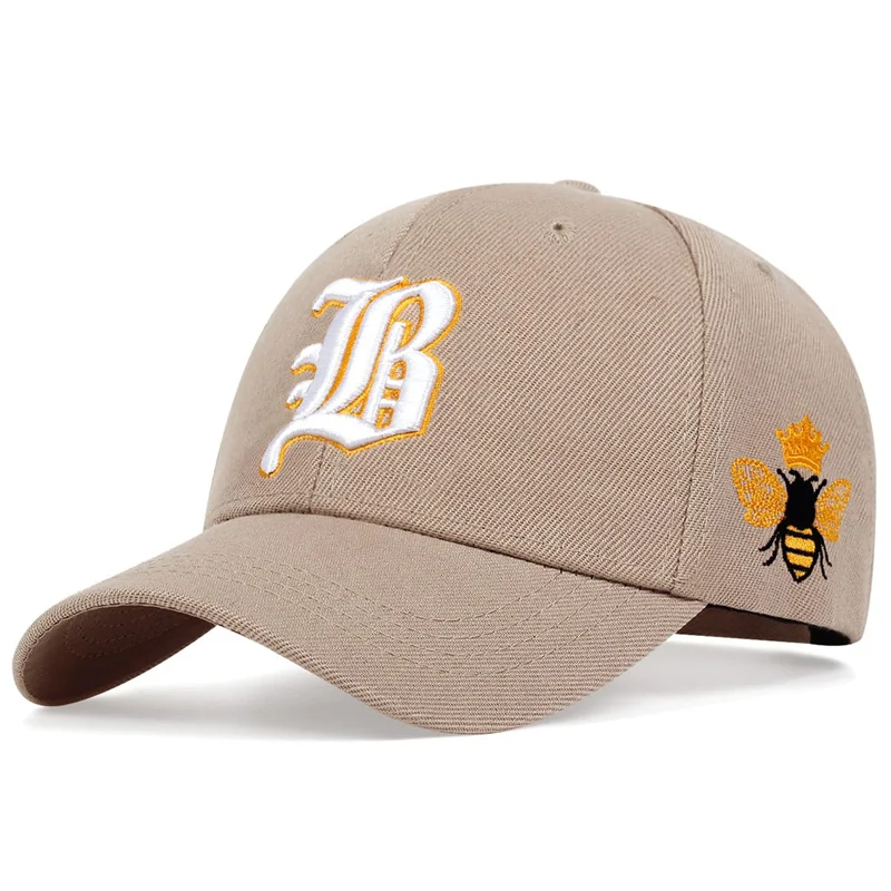 Berretti da Baseball Unisex con ricamo a forma di ape laterale con lettera gotica primavera e autunno cappelli Casual regolabili all\'aperto cappello