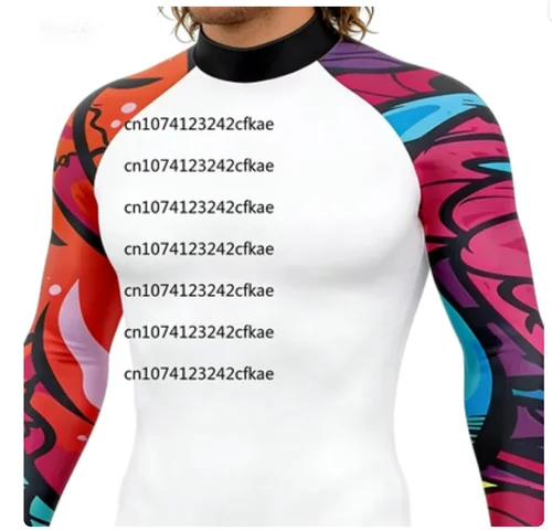 Imagen 2 del producto Camiseta de manga larga para hombre Rashguard Upf 50, protección solar para Surf, camiseta ajustada transpirable de secado rápido para natación, ropa de gimnasio de verano 2025