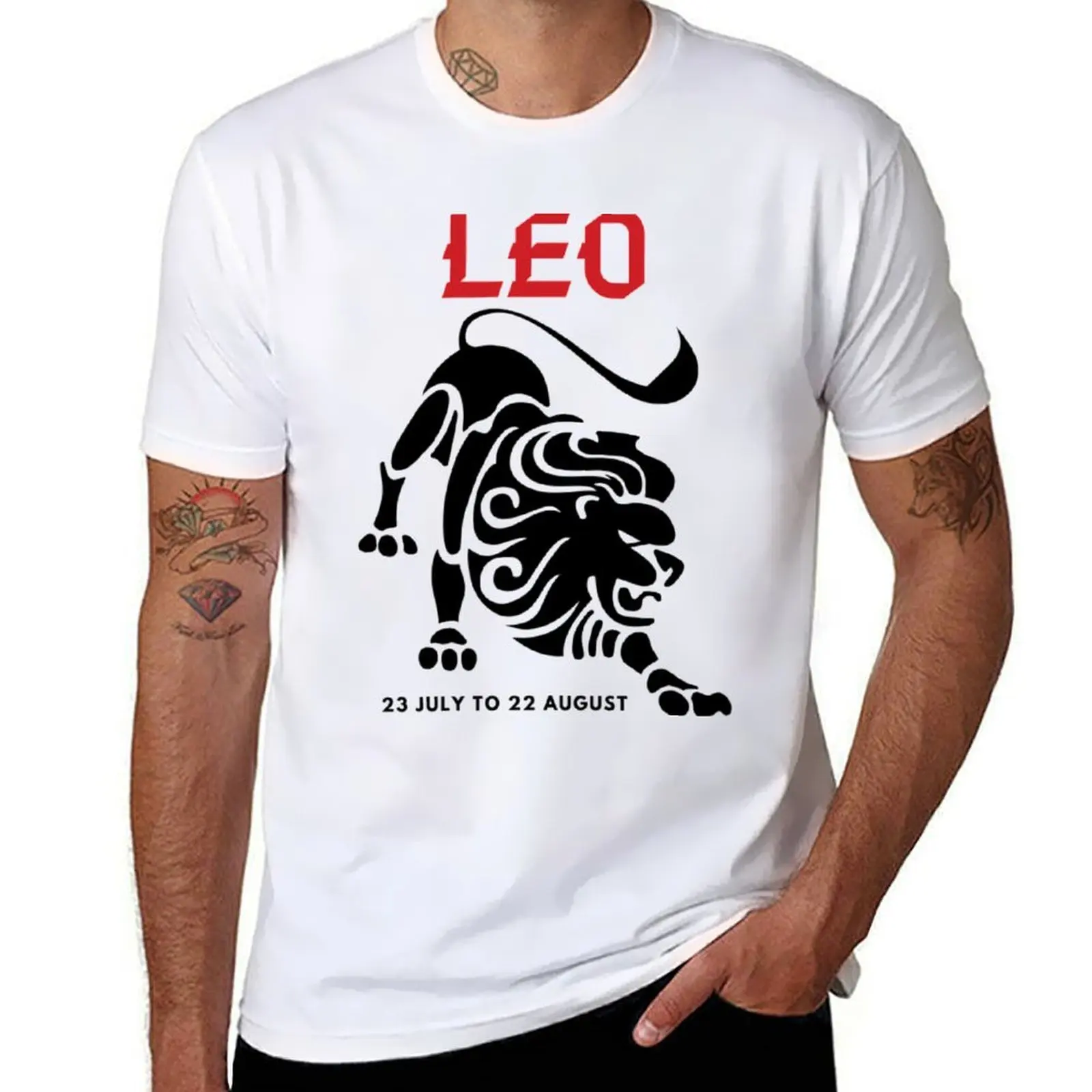 

Leo Zodiac Sign T-Shirt anime tshirt man t shirts graphic men t shirt cotton 100% T-Shirt