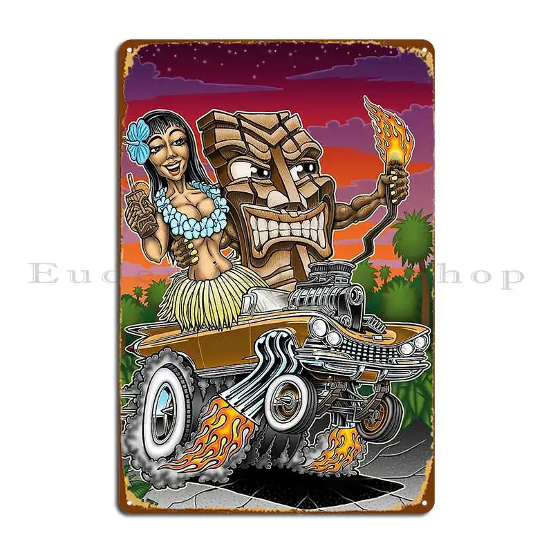 Aloha Tiki Gasser Metal Plaque Poster Design Poster Bar Designs Decoration Tin Sign Poster