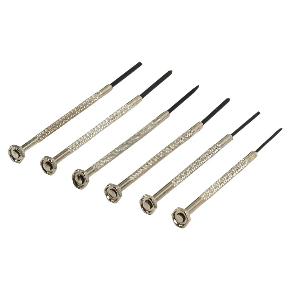 6 Stuks Precisie Schroevendraaier Set Voor Horloges Klokkenbril Sieraden Kleine Schroef Diy Gereedschapsset Roestschroevendraaier Reparatie Gereedschapset