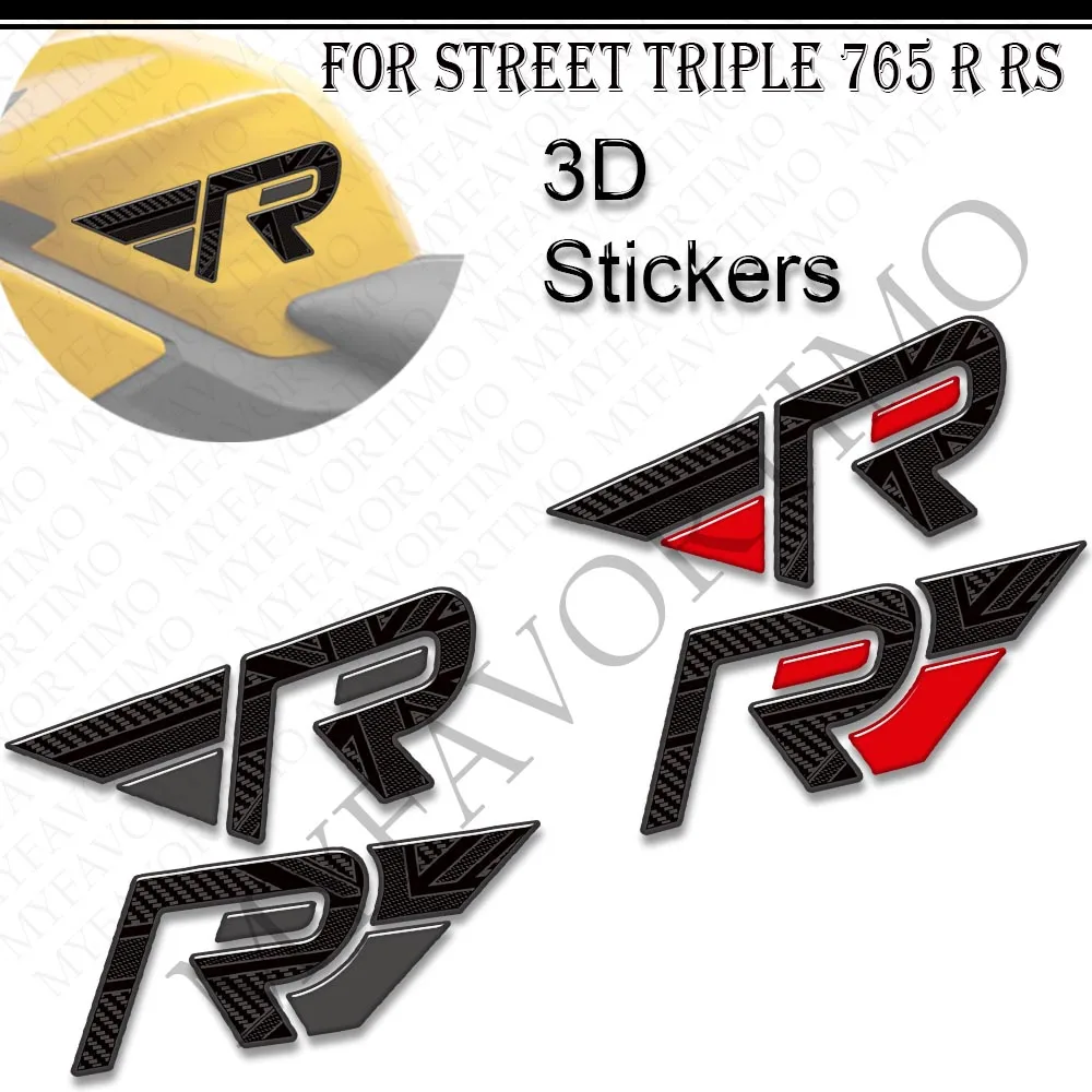 

Motorcycle For Triumph Street Triple 765 R RS Tank Pad Side Grips Gas Fuel Oil Kit Knee Fairing Fender Stickers Decals 2023 2024