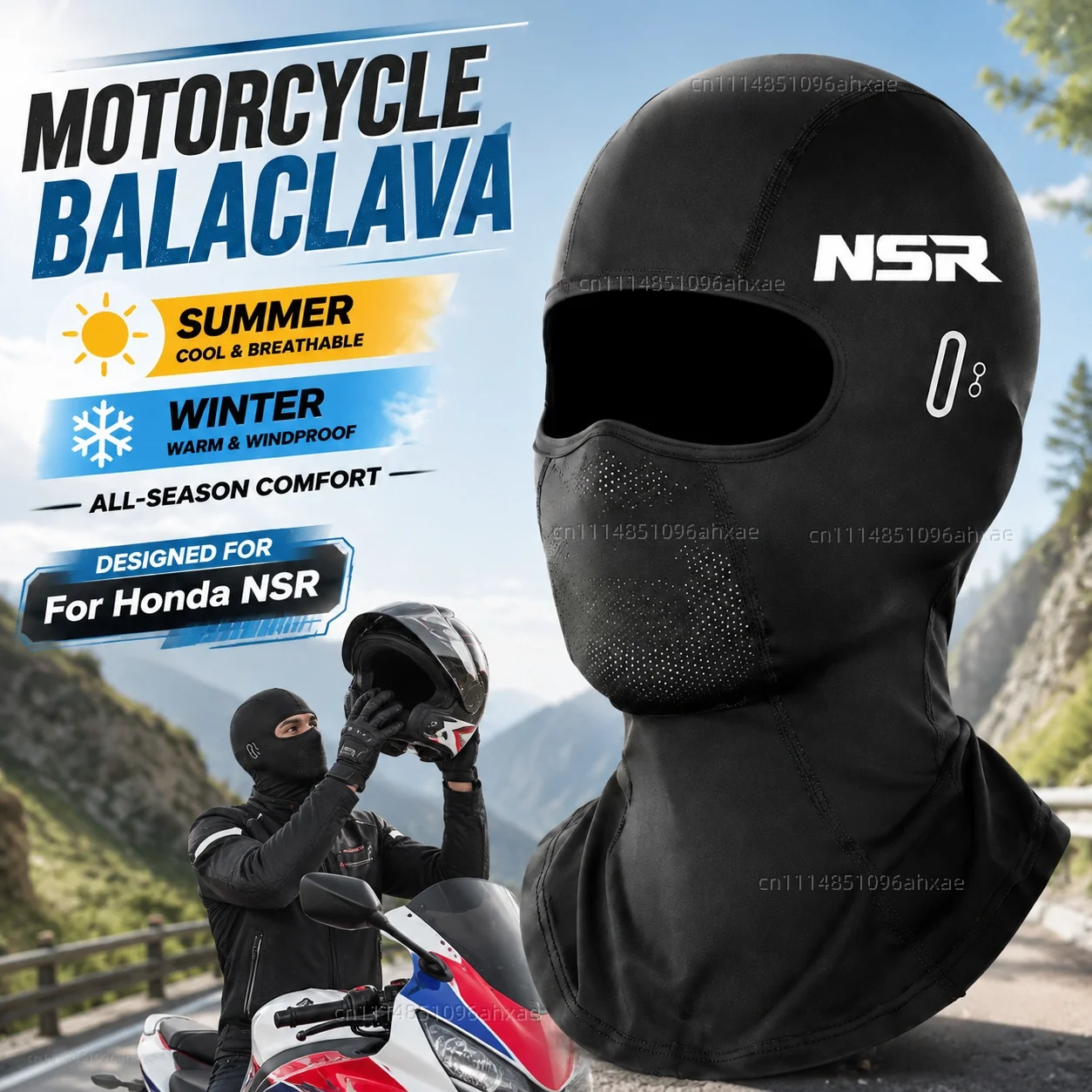 For Honda NSR125 NSR 125 250 1988 1994 1993 1992 1991 1990 Motorcycle Balaclava Summer Glasses Face Breathable Hole Winter Warm