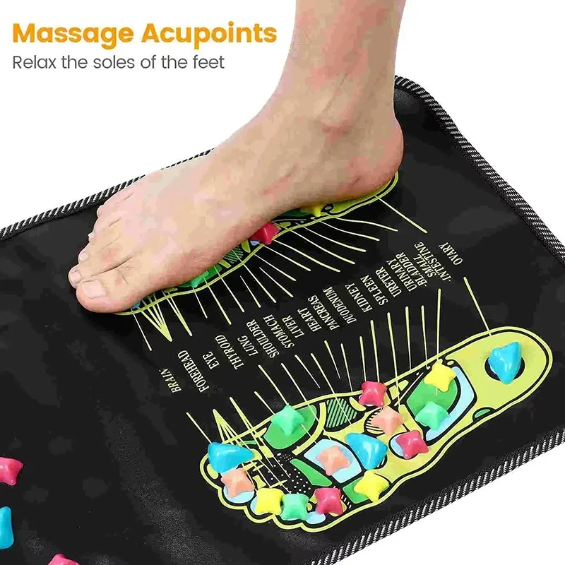 【Foot Massage Acupoint Mat Reflexology Walk Stone Road For Acupressure Relaxes For Long Sitting Elderly Students】