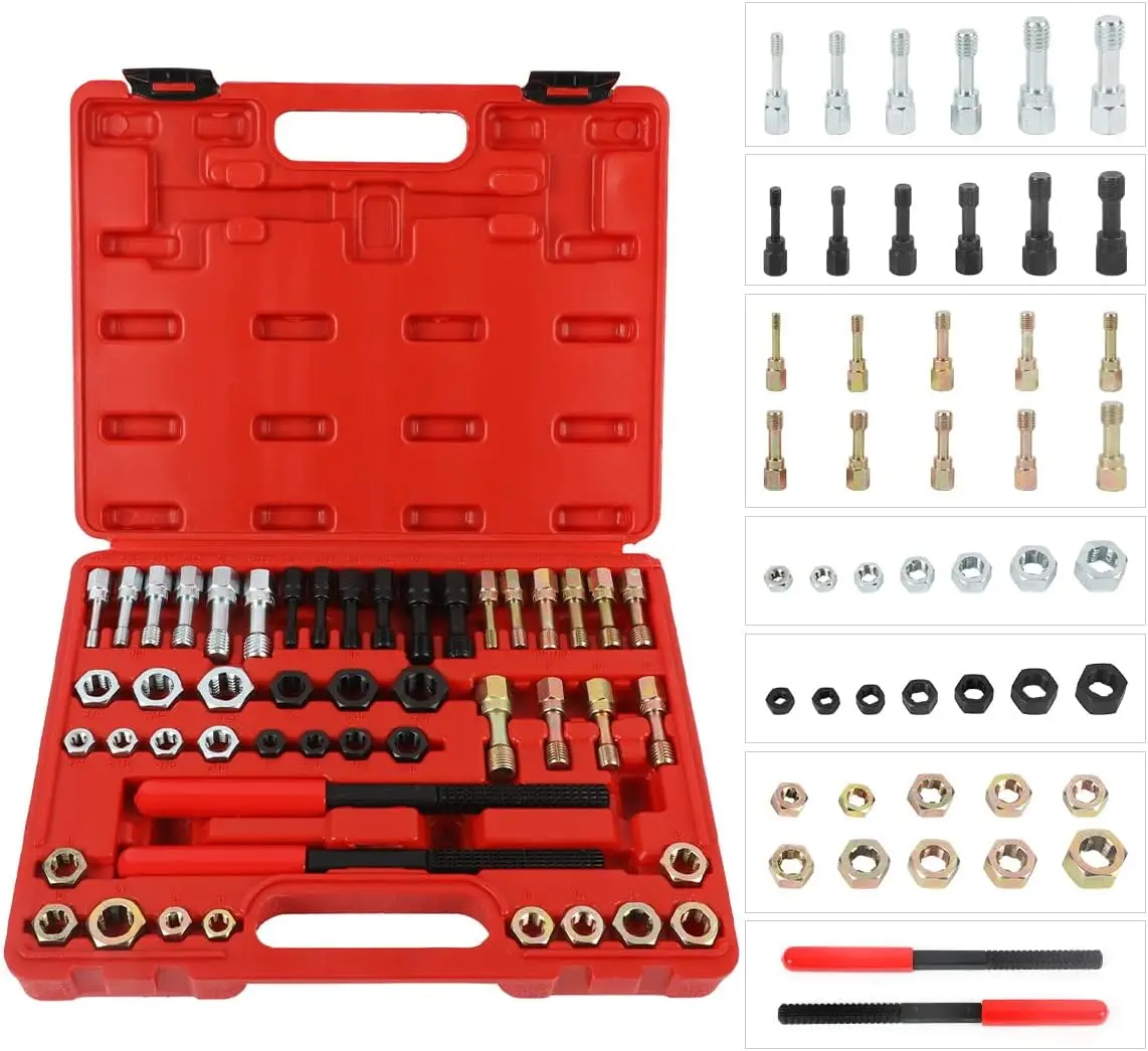 

Thread Chaser Set 48PCS UNC/UNF/Metric Rethreading Kit with 24 Dies, 22 Taps, 2 Files, Detachable Cap