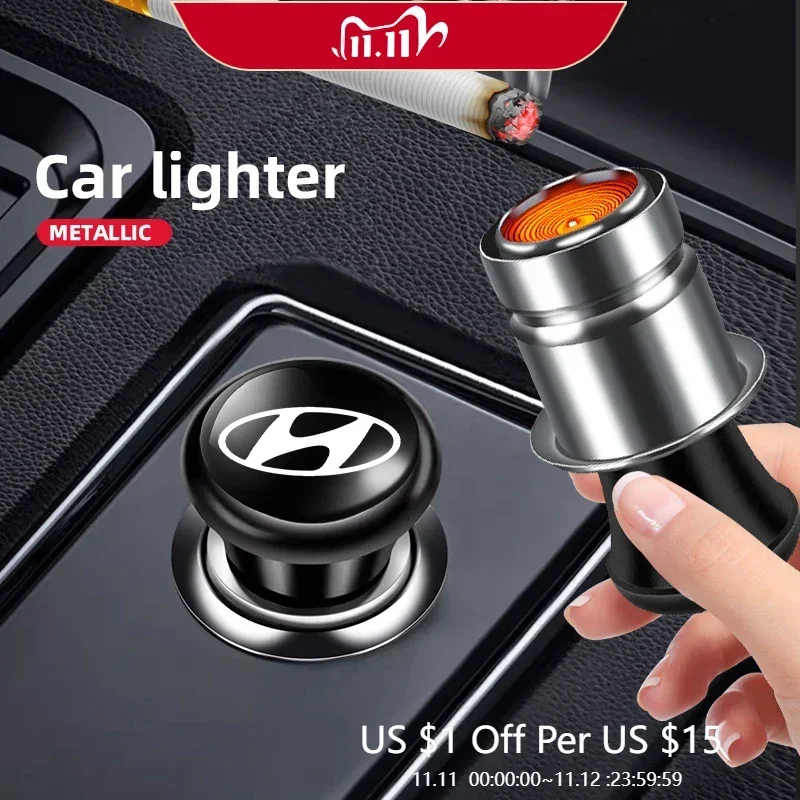 

12 В металлический автомобильный ветрозащитный портативный беспламенный прикуриватель для Hyundai Tucson SANTAFE SONATA ACCENT Elantra аксессуары