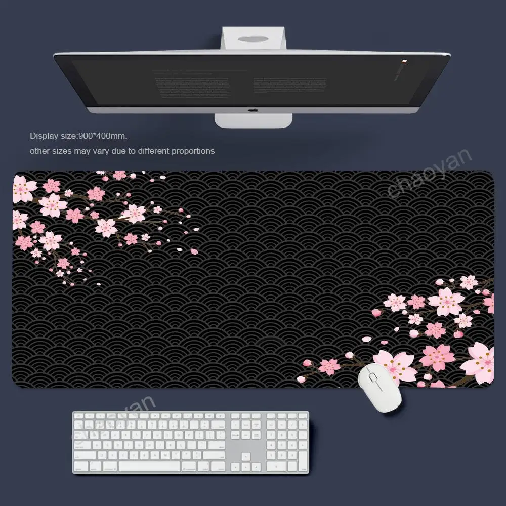 

Pink flowers Office Mouse Pad with Wrist Support Games Desk Mat,tNon-Slip desk mat,Gaming Mouse pads playmat