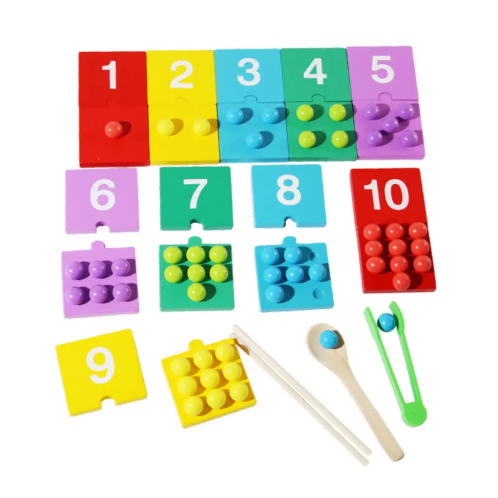 Color Sorting Toys Montessori Math Beads Counting Toy,Clip Beads Matching Game for Kindergarten 3 Year Old+ Birthday Gifts