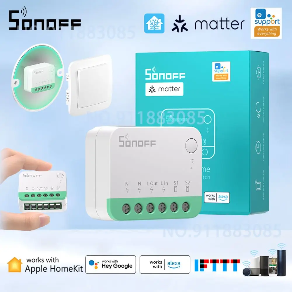 SONOFF MINIR4M Wifi Smart Switch Matter Compatible Detach Upgraded Relay Universal Breaker Smart Controller With Alexa Google