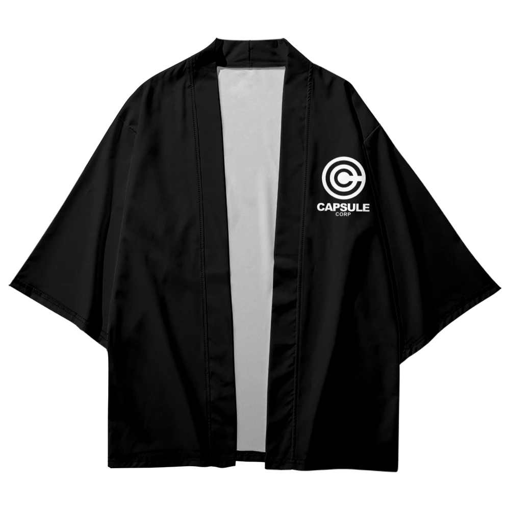 

Japanese Style Kimono Haori Men Women Cardigan Anime CAPSULE Corp Pattern Traditional Japanese Clothing Casual Samurai Clothes