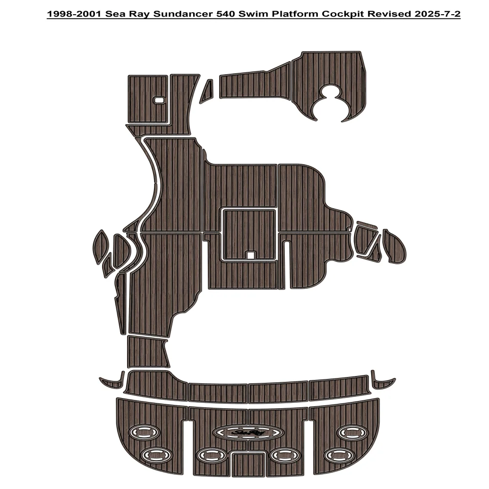 

1998-2001 Sea Ray Sundancer 540 Swim Platform Cockpit Pad Boat EVA Teak Floor Mat Seadek Gatorstep Style Self Adhesive m9d45jdnf