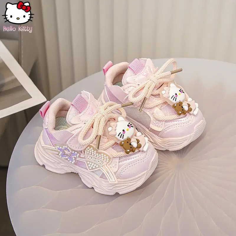 Anime dessin animé fille papa chaussures Hello Kitty respirant Kawaii polyvalent semelle souple baskets Sanrio printemps et automne nouvelle mode