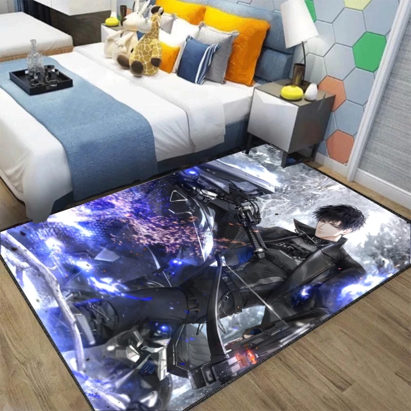 Alfombra de dibujos animados ligera y nocturna, Alfombra de piso de Anime, decoración de habitación bidimensional, dormitorio, manta de cabecera