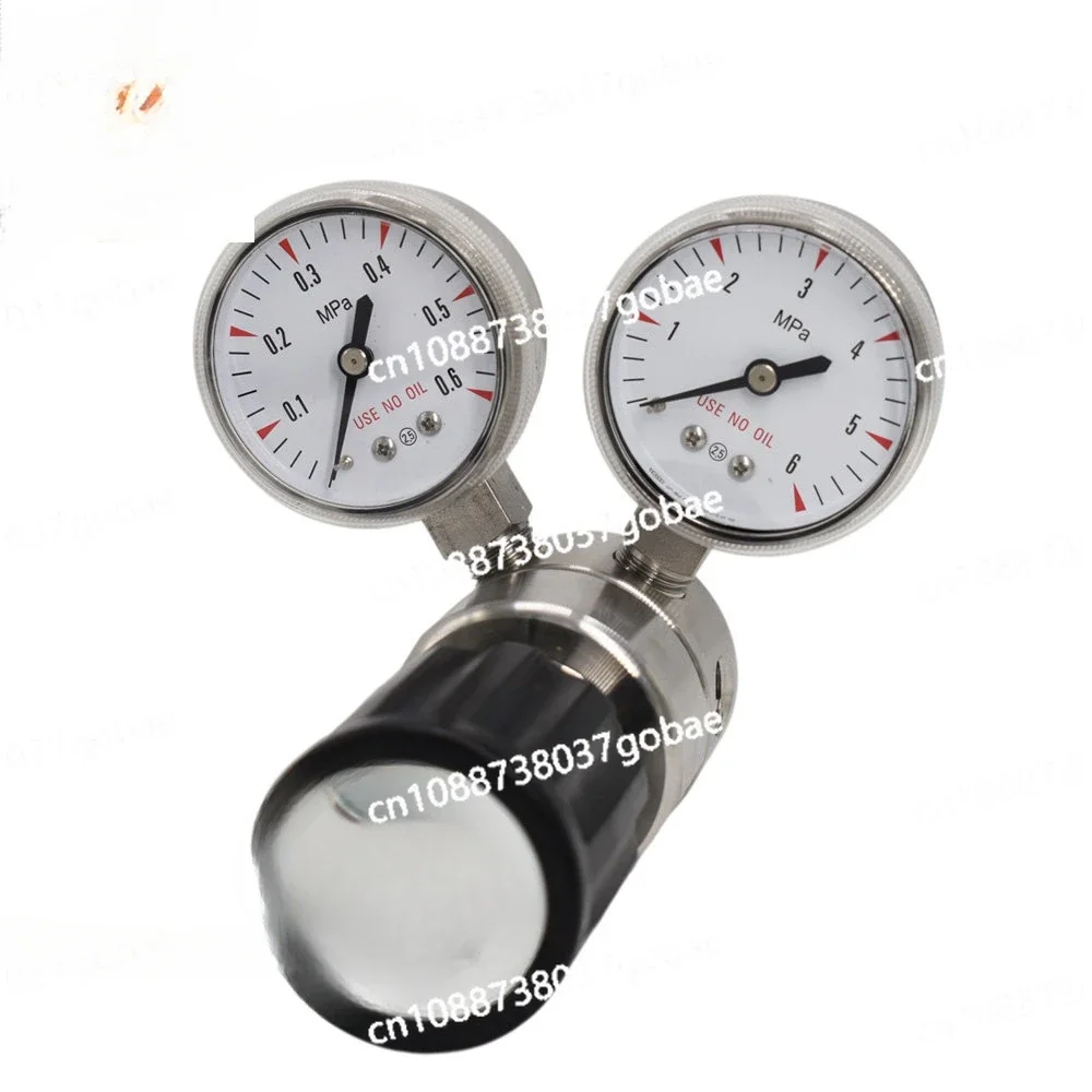 Low Pressure Gas Regulatorstainless Steel Helium He Pressure Reducing Valve with Gauge Air Pressure Regulators