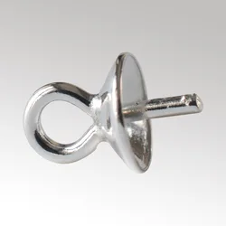 Silver Eye Pin Pearl Cup Pendant Charm Connector Bail, 925 Sterling Silver eye pin pendant peg bails for Jewelry Making