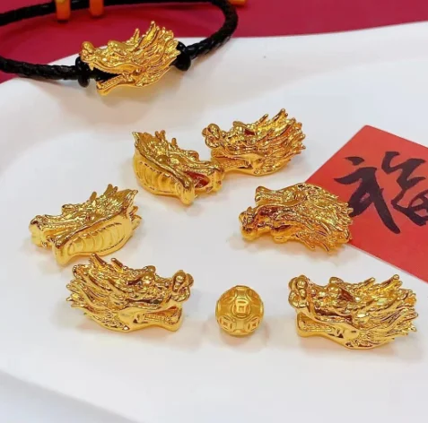 

new arrival 24k pure gold dragon charms fine gold charms gold dragon pendants