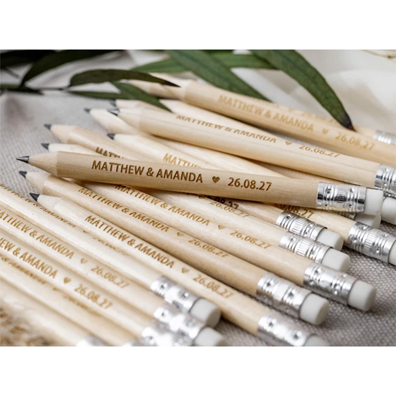 

10pcs Personalized Engraved Wooden Pencils Custom Set of Pencils for Wedding Stationery Bachelorette Party Wedding Decorate Gift