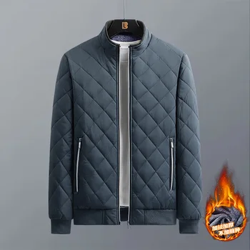 Autumn Winter Bomber Jacket Men Diamond Pattern Fleece Lined Casual Jacket Men Fashion Clothing 2026 Brand New Slim Fit Coat 5 Autumn Winter Bomber Jacket Men Diamond Pattern Fleece Lined Casual Jacket Men Fashion Clothing 2026 Brand New Slim Fit Coat 5