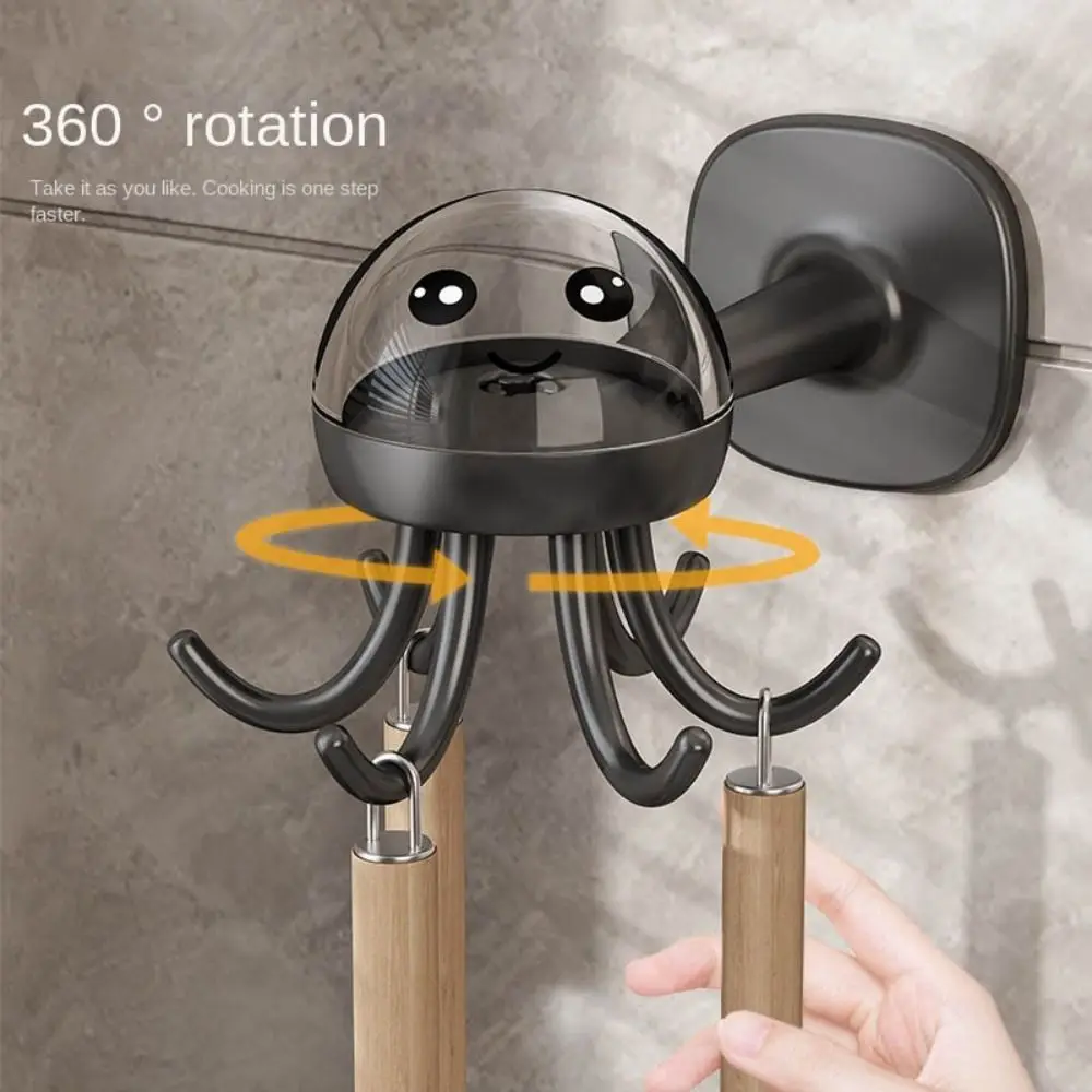 Durable ABS Rotating Wall Hook Punch-free Gadgets Gadgets Organizer Hook Adhesive 360° Rotating Hanger Rack Kitchen