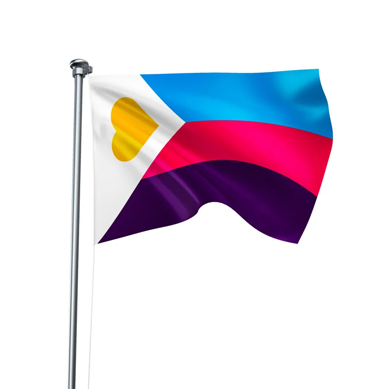 Gaslight Gatekeep Girlboss 5' x 3' Tricolor Polyamory Pride Flag Banner 150cm x 90cm