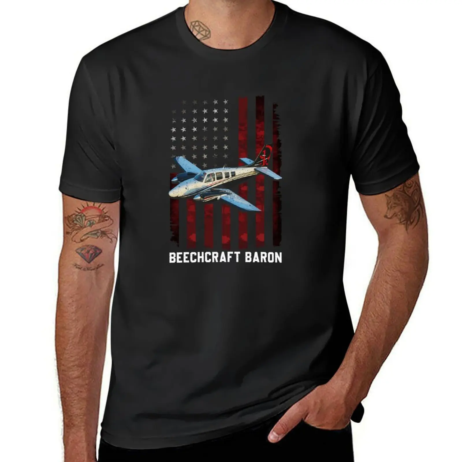

Beechcraft Baron, baron aircraft T-Shirt funnys boys animal print plain black t shirts men