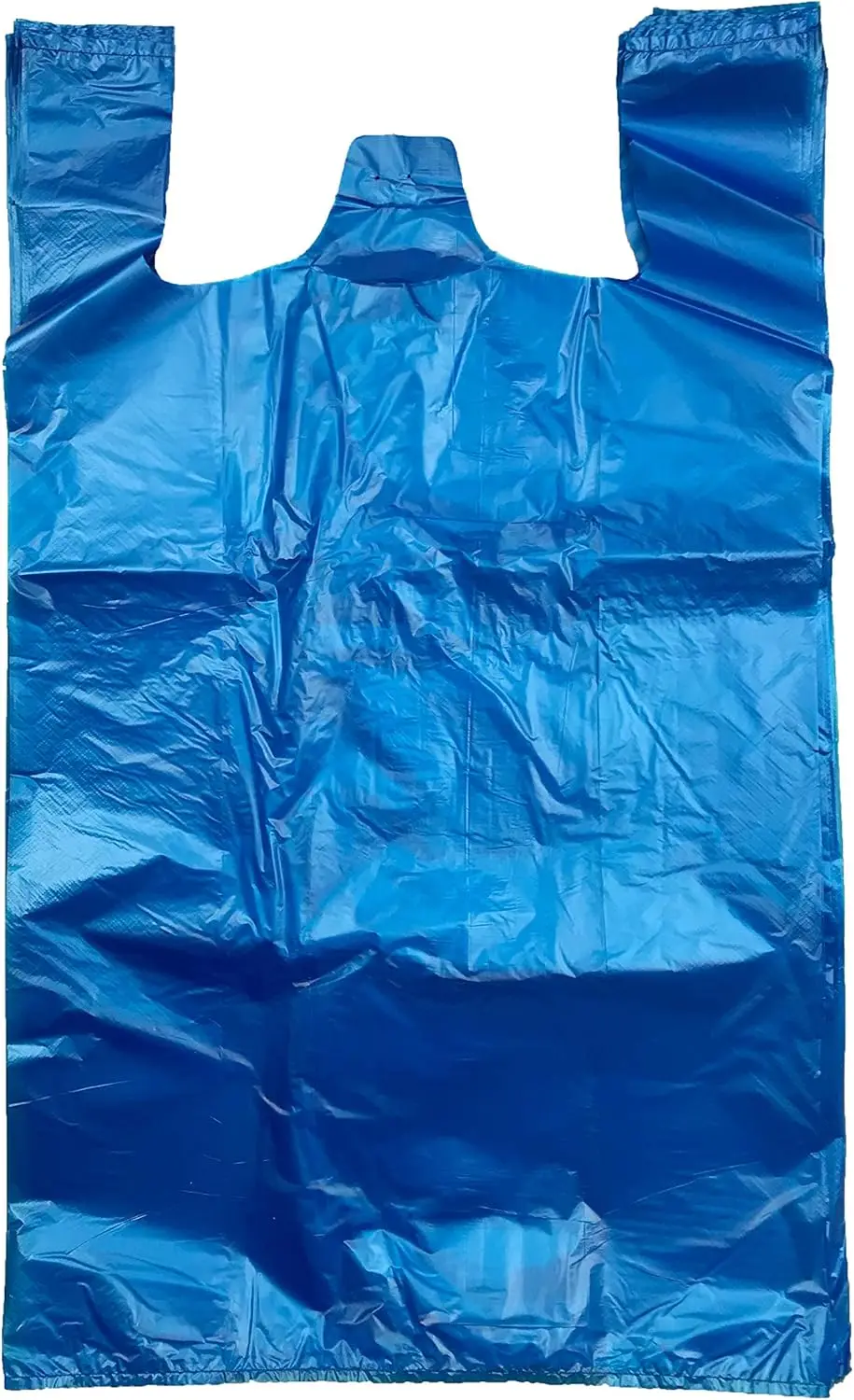 

7 200CT Jumbo/Extra Large Plastic Grocery Reusable T-shirts Carry-out 19x10x32 Bags (BLUE, 200)