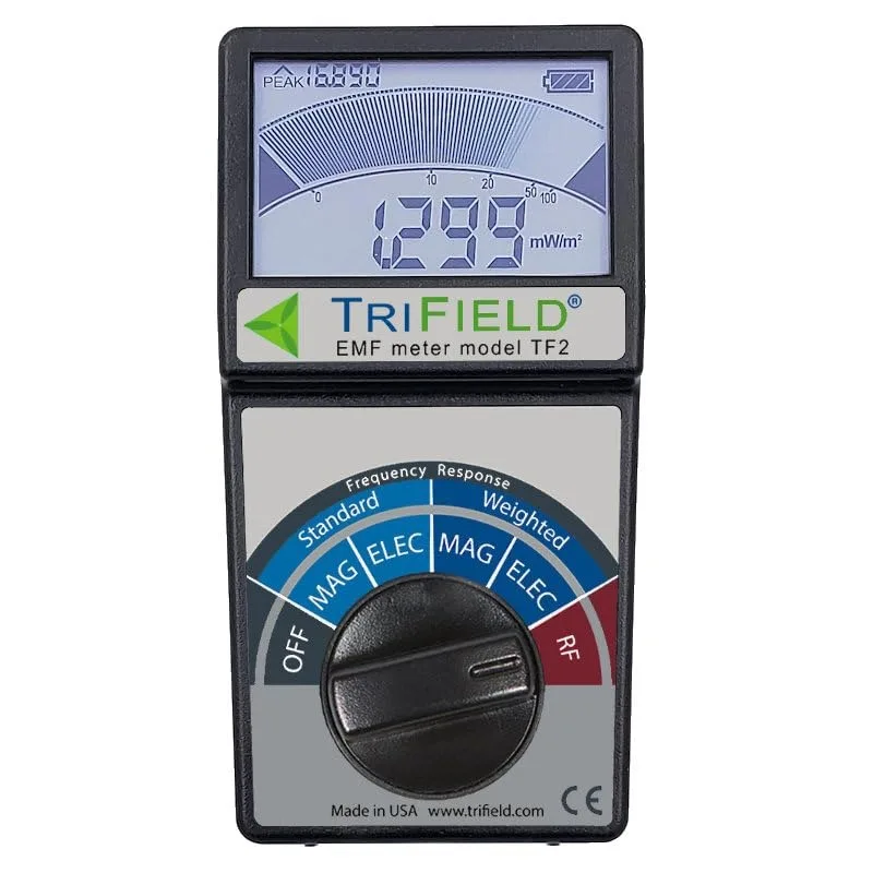 EMF Meter Model TF2 – Detect all 3 types of Electromagnetic Radiation in 1 Handheld Device: Radio (RF), Magnetic (MF)