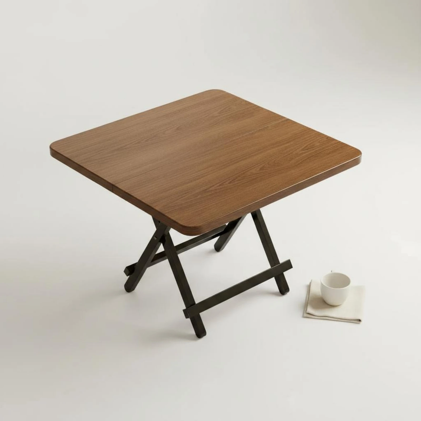 

Easy to Clean Folding Dining Table Heavy Duty Square Table Sturdy Support Portable for Small Spaces or Guest Setup