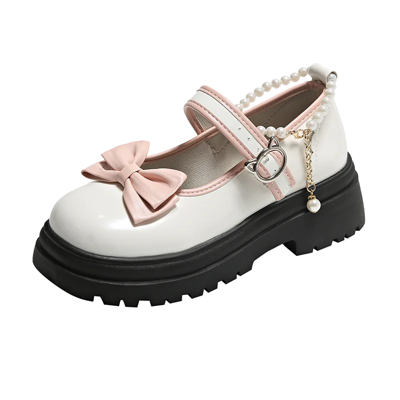 bows Lolita Shoes kawaii mary jane shoes Women Japanese Style Vintage Girls High Heel Platform shoes College Student JK