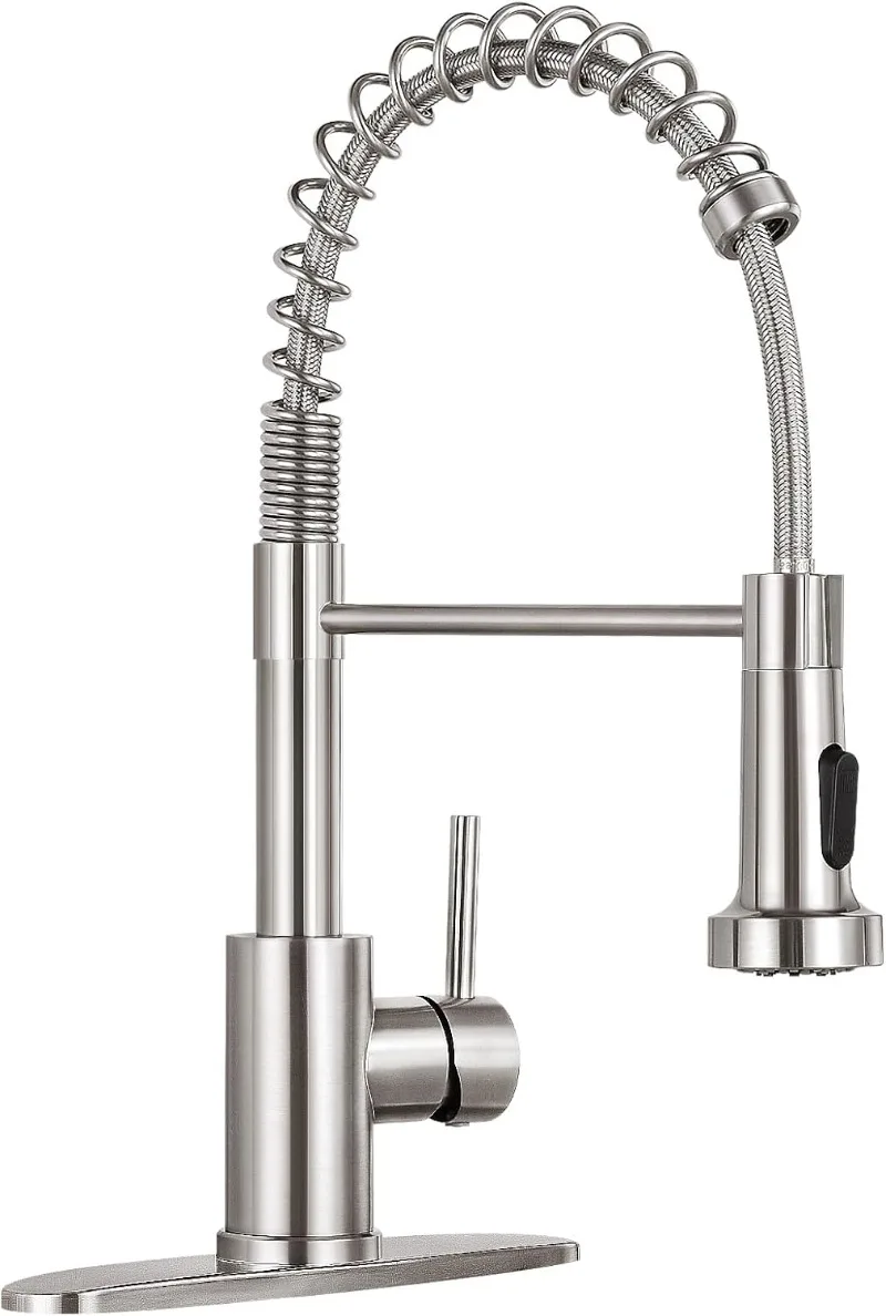 

Kitchen Faucet with Pull Down Sprayer,Commercial Single Handle Kitchen Sink Faucets for Farmhouse Camper Laundry Utility