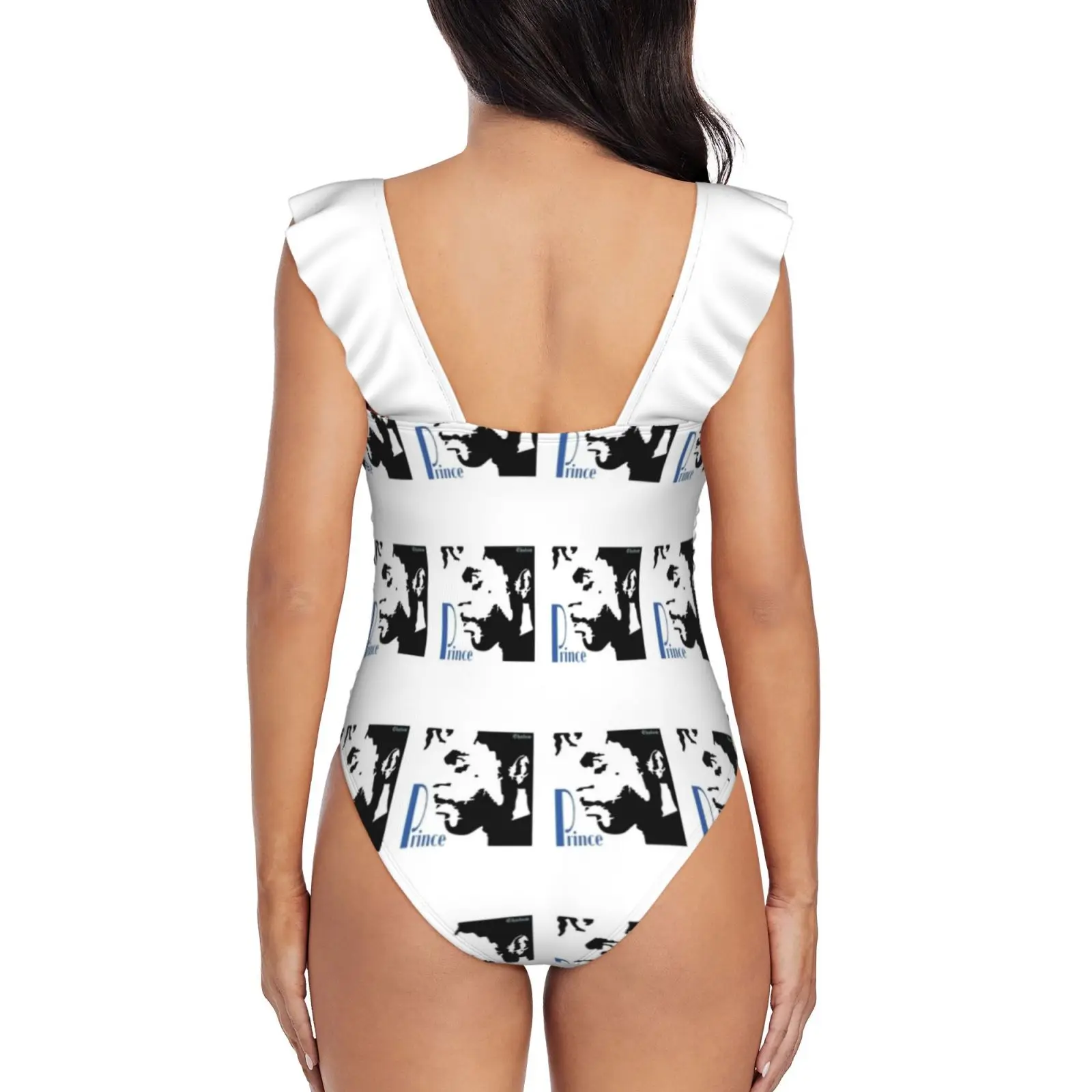 Prince Ruffled One-Piece Swimsuit Women Sexy Monokini Swimwear New Beach Bathing Suits Prince Popmusic Genius Legend