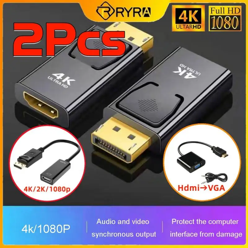 DP Male To Female HDMI-Compatible Display Port To HDMI-Compatible Adapter VGA Video Audio Cable HD 4K/2K 1080P For PC TV Laptop